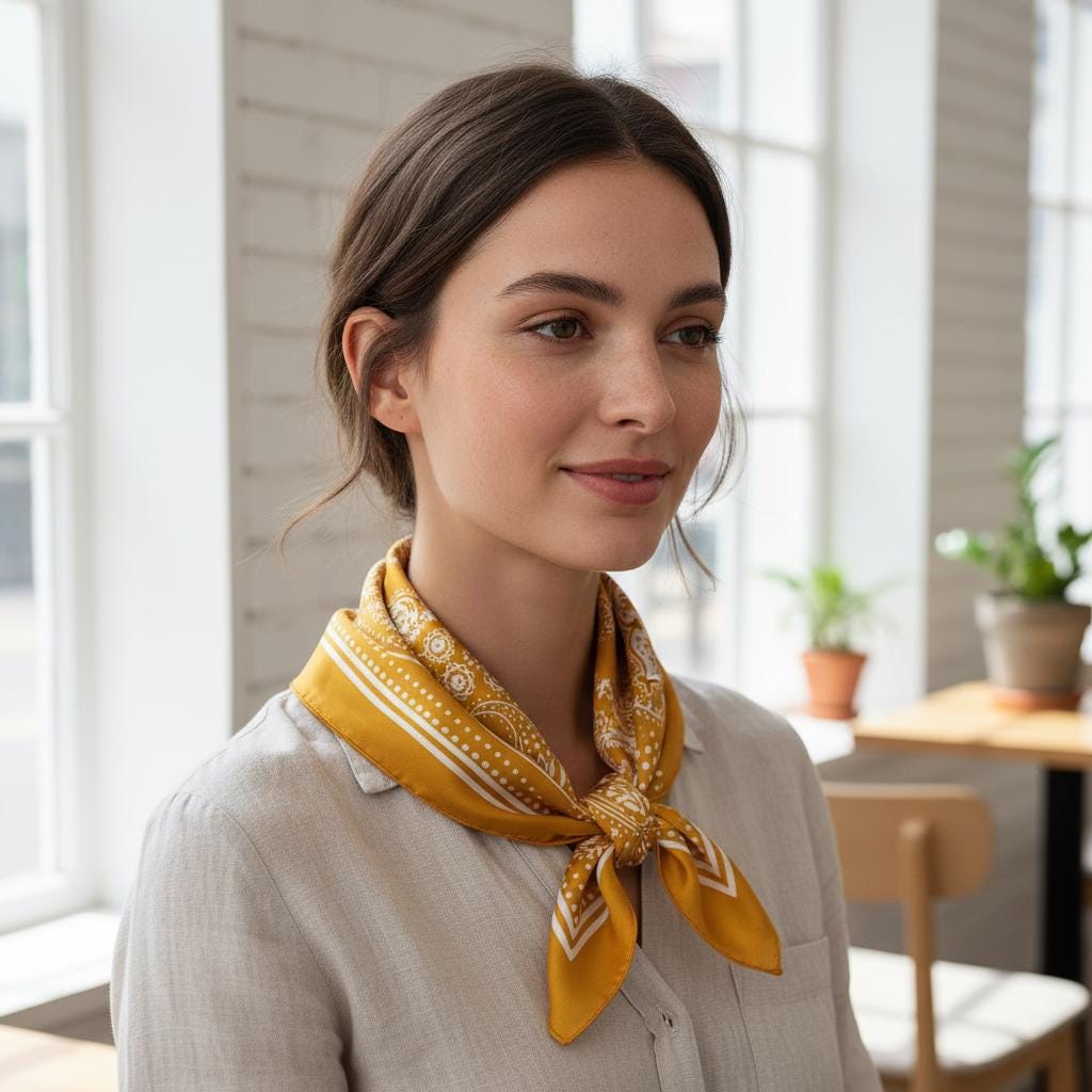 Chic Paisley Print Head Scarf Silk Bandana Women