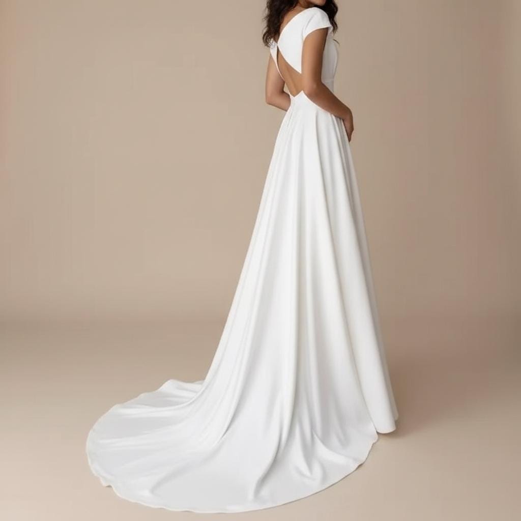 Boho Wedding V Neck Ruffle Split Dress Slim Bridal Guest Dress