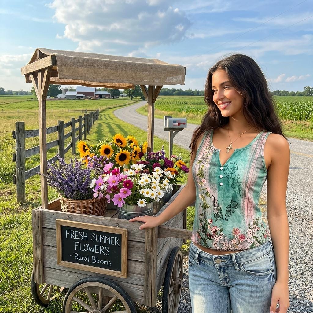 Boho Floral Button Tank Top Women’s Summer Sleeveless V Neck Cami