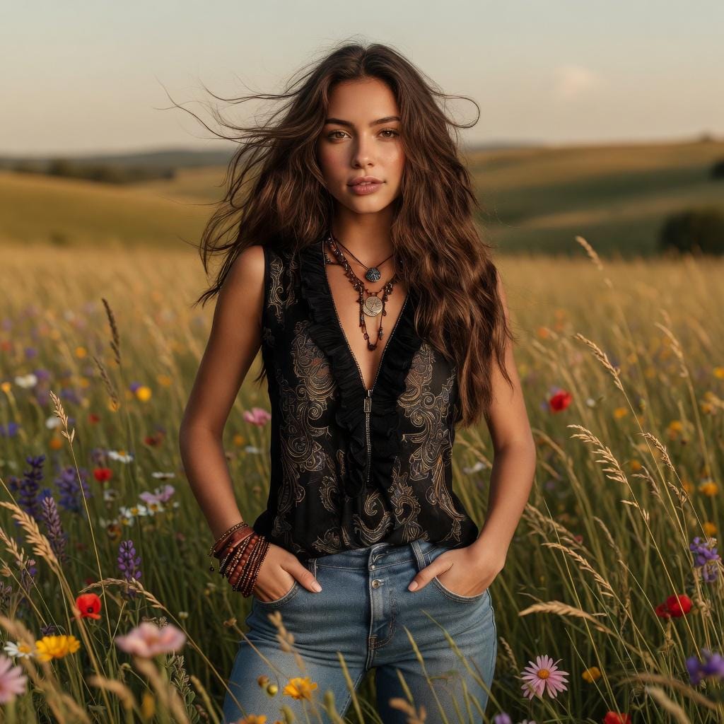 Boho Paisley Ruffle Tank Top Sheer Chiffon V-Neck Blouse