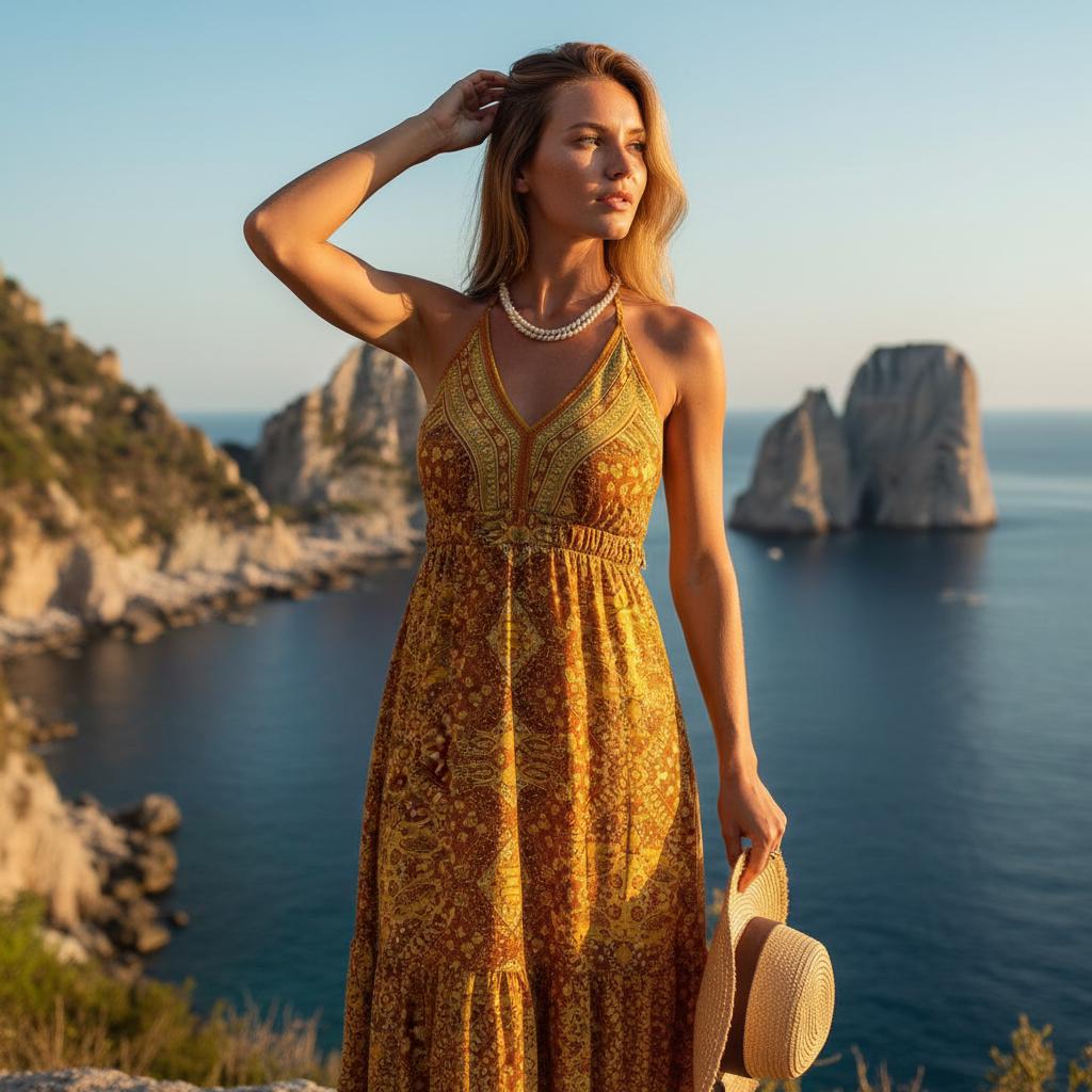 Summer Boho Maxi Dress Strapless Floral High Waist Long Dress