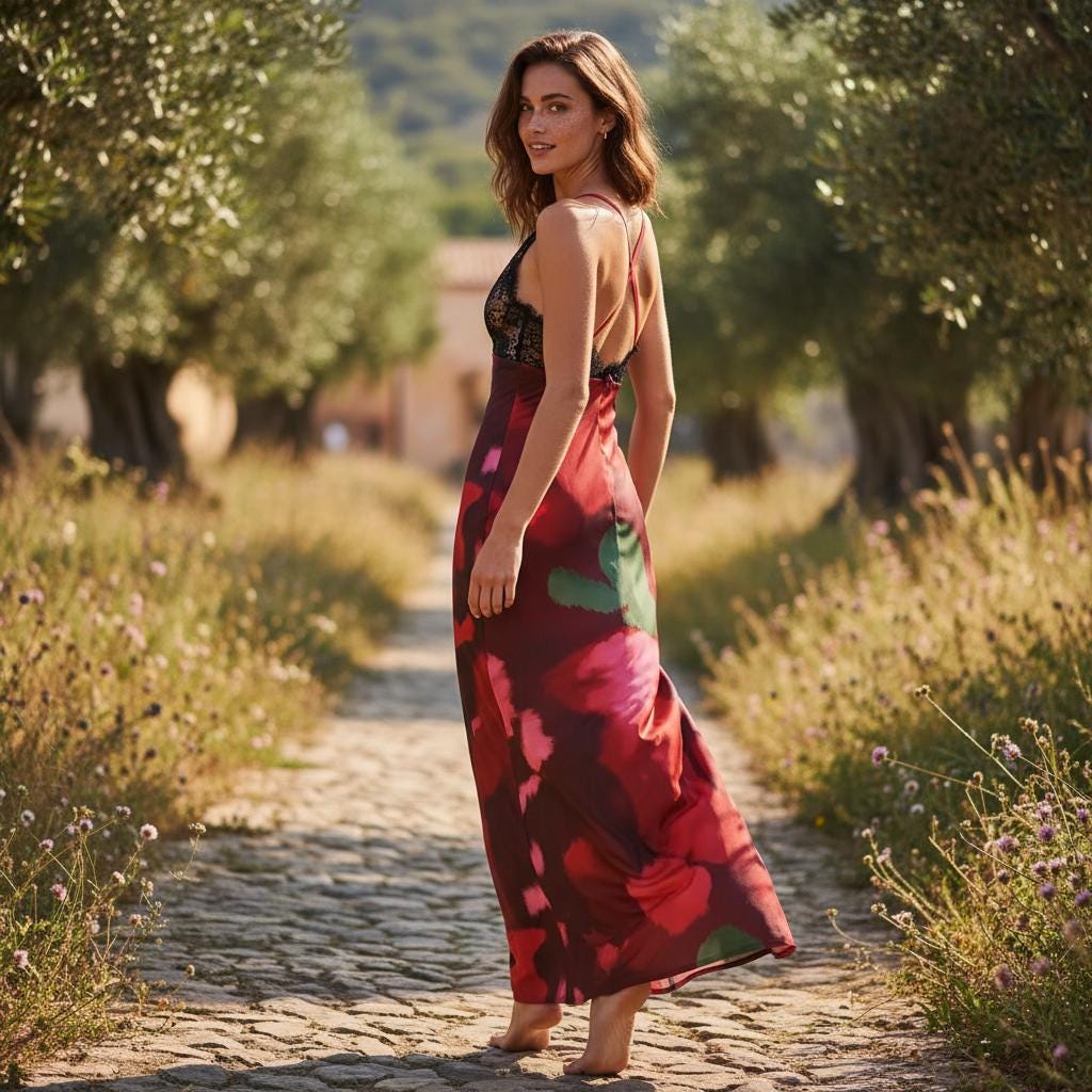 Sexy Lace Leopard Halter Dress Deep V Neck Fishtail Maxi Gown