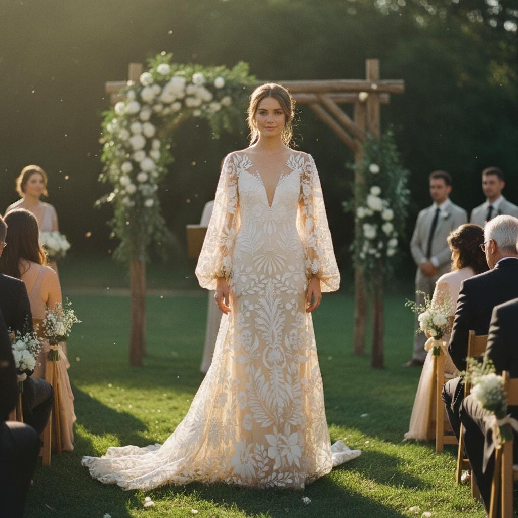 Boho Floral Flared Sleeve Maxi Dress V Neck Backless Wedding Guest