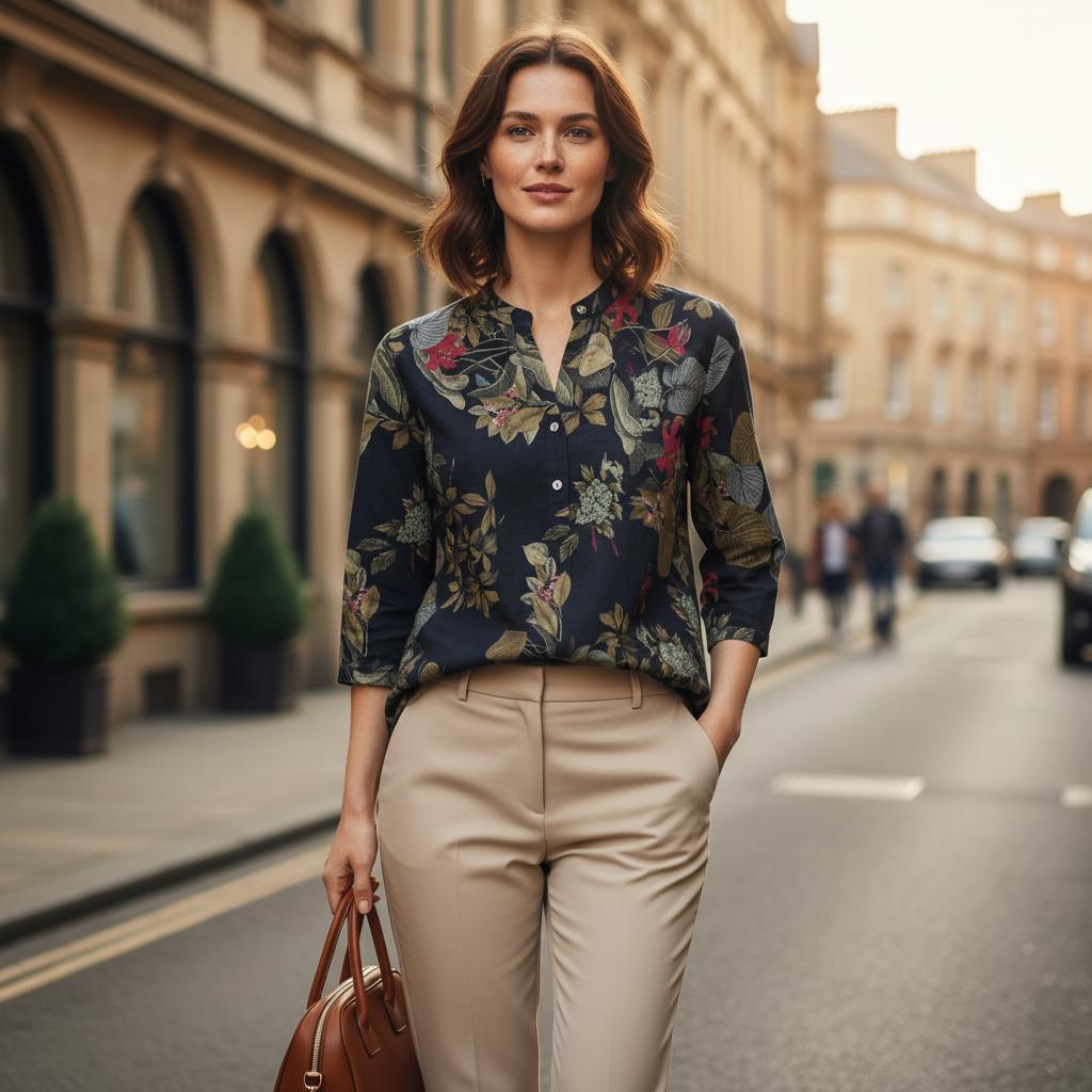 Boho Floral V Neck Blouse Women Cotton Loose Ethnic Spring Top