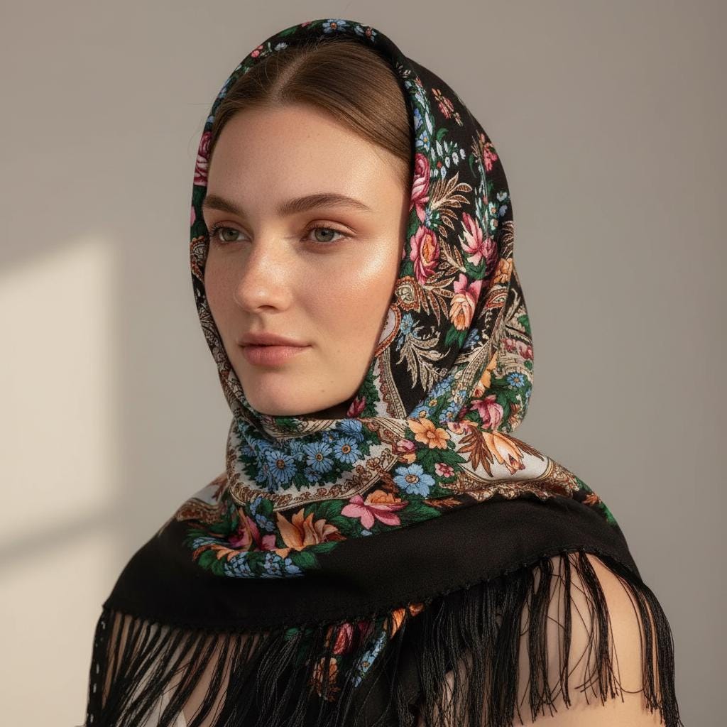 Bohemian Tassel Shawl Scarf Women Large Warm Printed Wrap