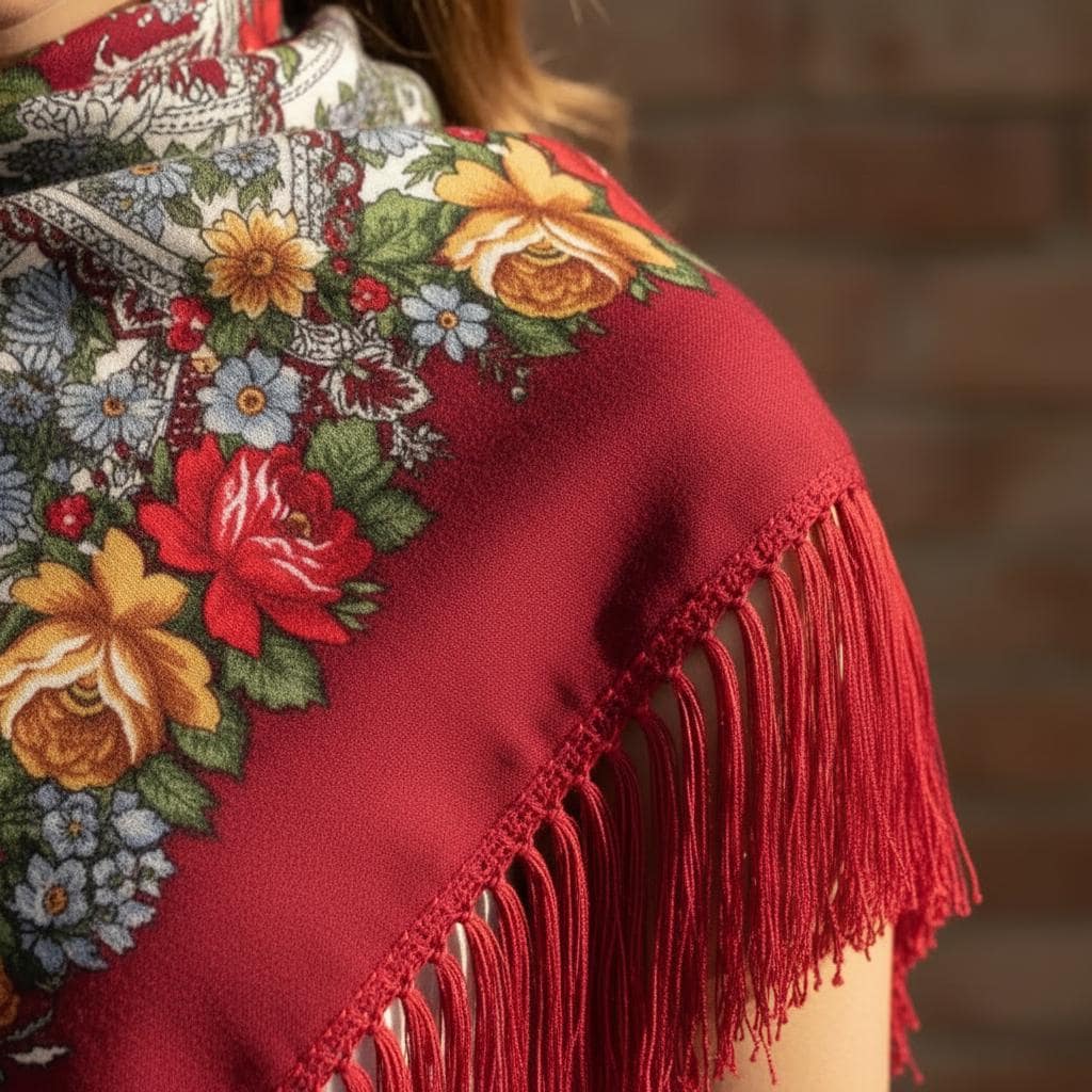 Boho Printed Blanket Scarf Women Warm Tassel Shawl Wrap