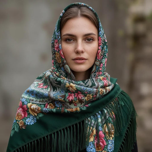 Oversized Bohemian Scarf Women Tassel Warm Winter Shawl