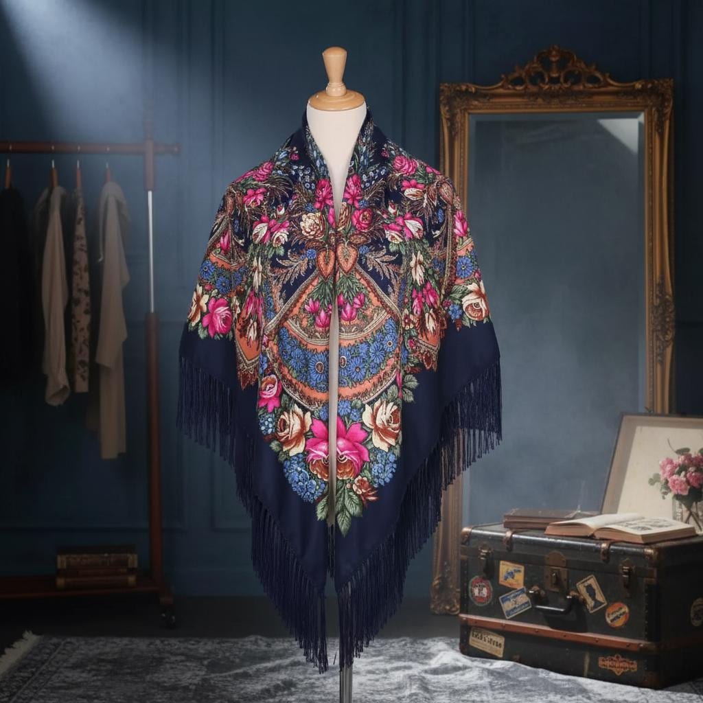 Boho Tassel Scarf Women Large Warm Printed Wrap Shawl