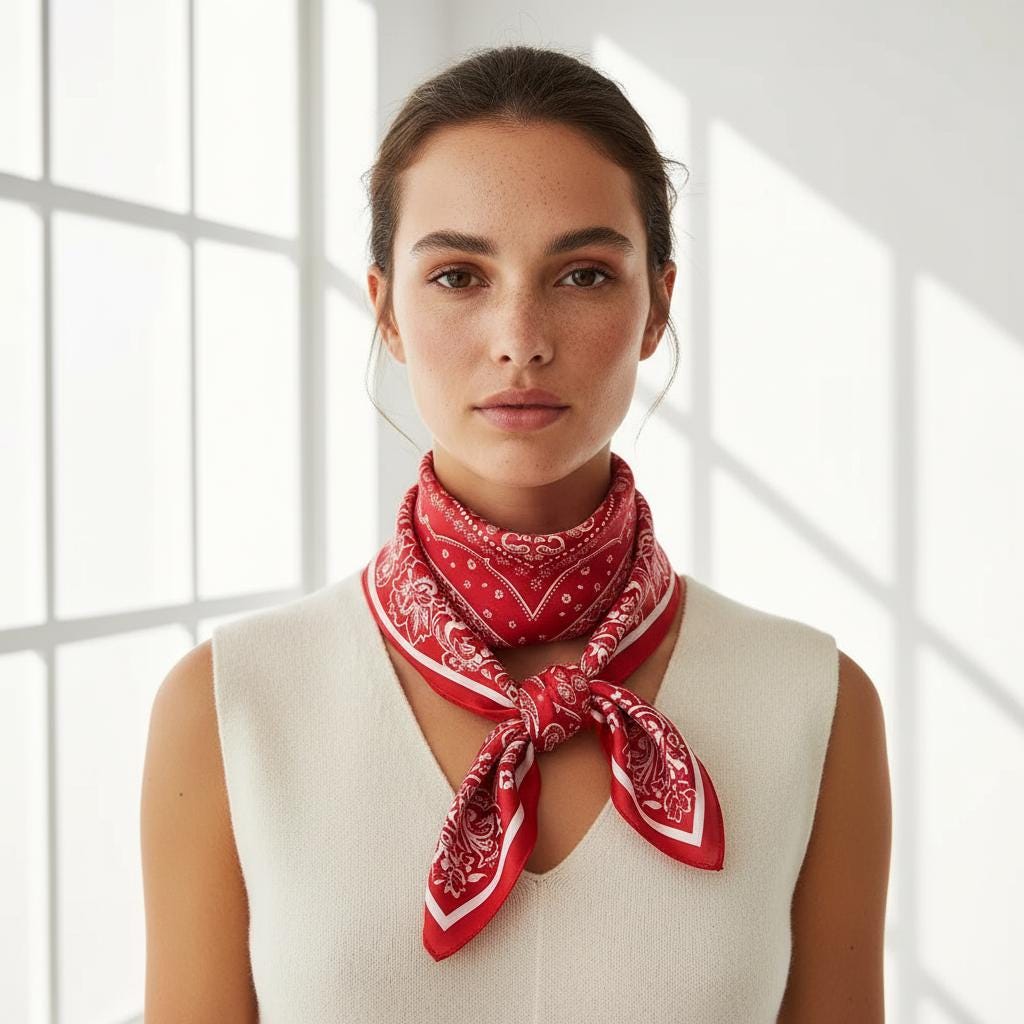 Paisley Silk Square Scarf Women Hair Bandana 70x70cm