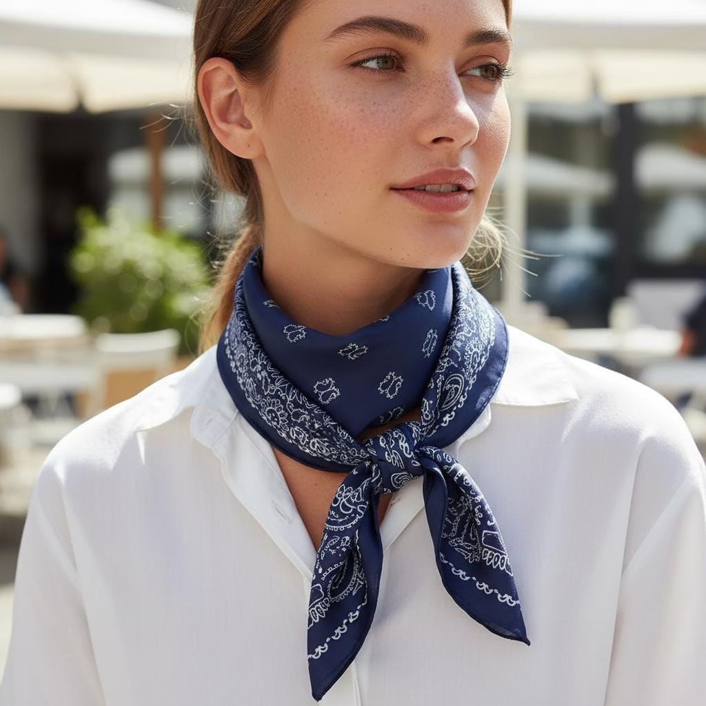 Bohemian Silk Kerchief Paisley Square Scarf for Ladies