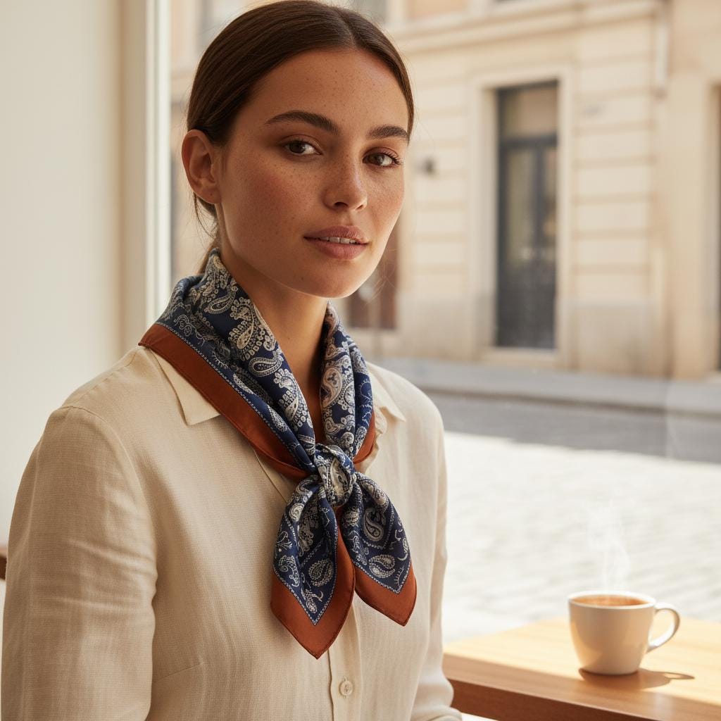 Stylish Paisley Hair Wrap Silk Bandana Women 70x70cm