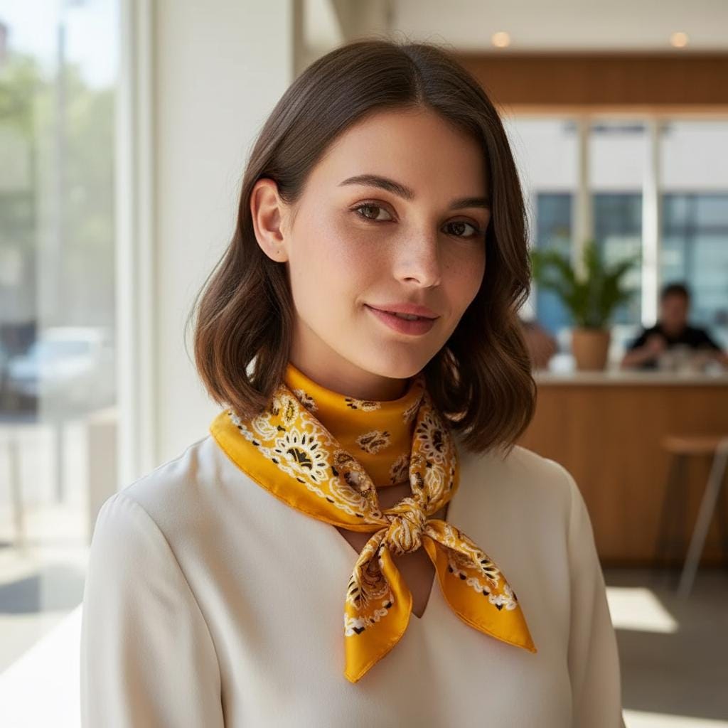 Vintage Paisley Silk Scarf Women Square Hair Bandana Head Wrap