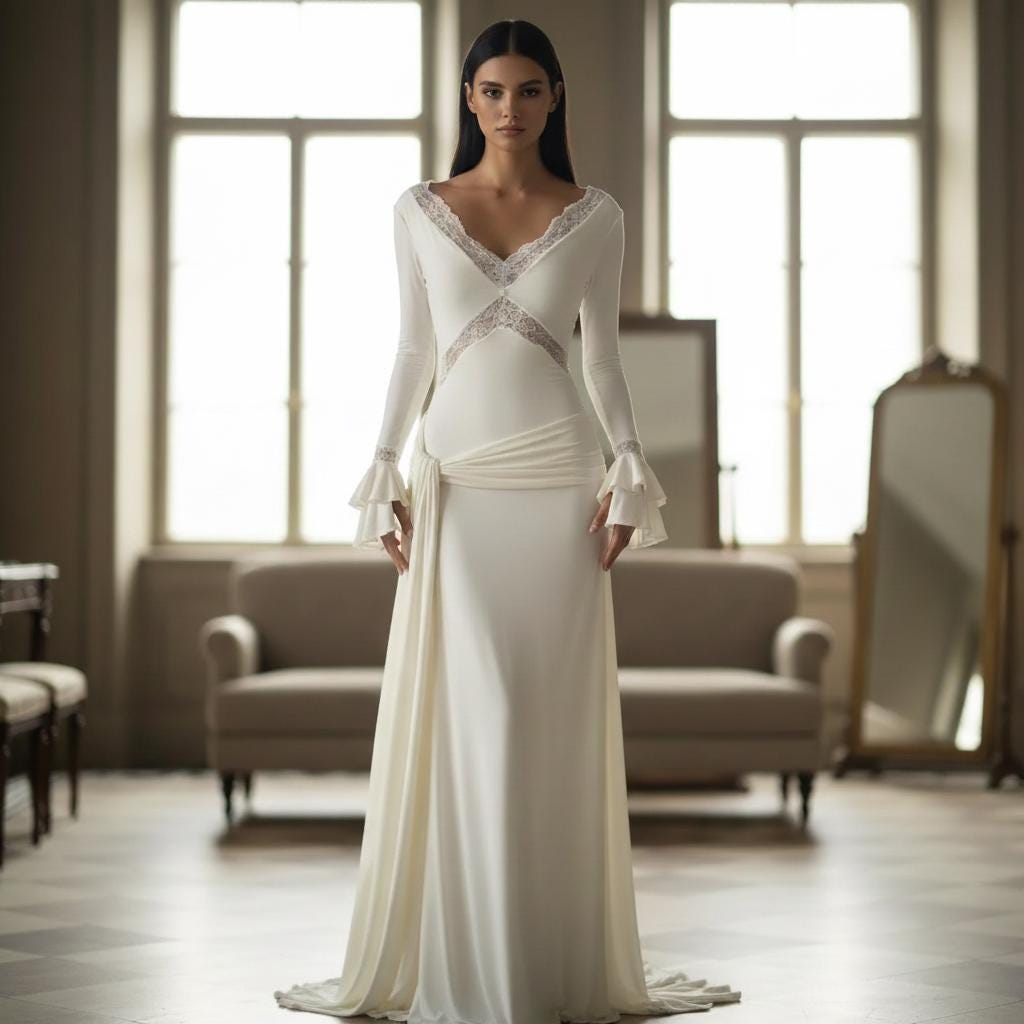 Boho Lace Ruched Maxi Dress V Neck Long Sleeve Backless Dress
