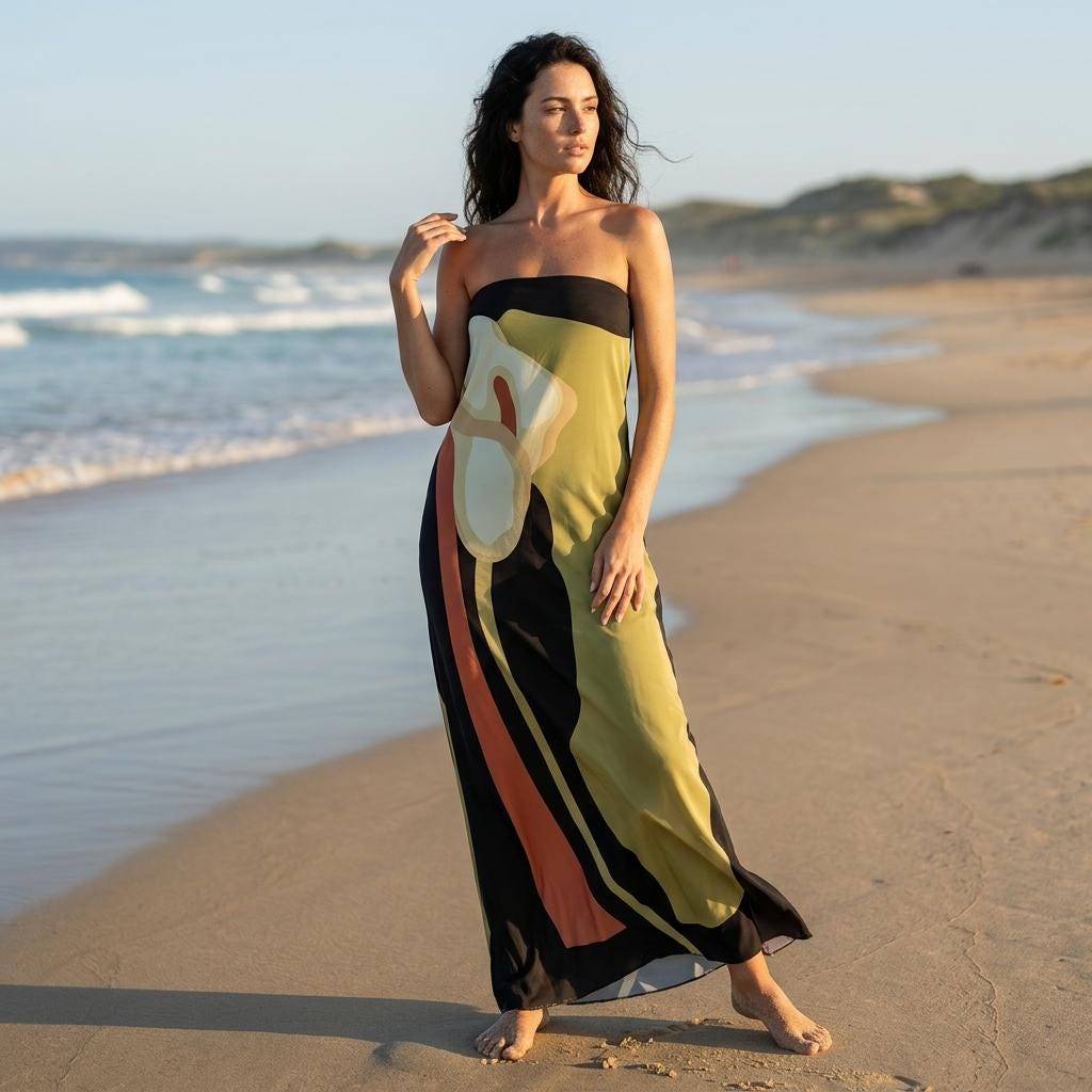 Strapless Floral Maxi Dress Backless Off Shoulder Summer Boho