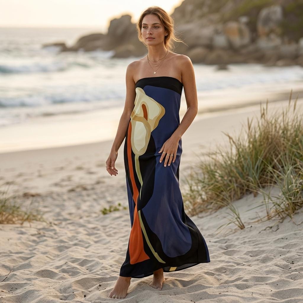 Women Floral Backless Maxi Dress Strapless Boho Summer Outfit