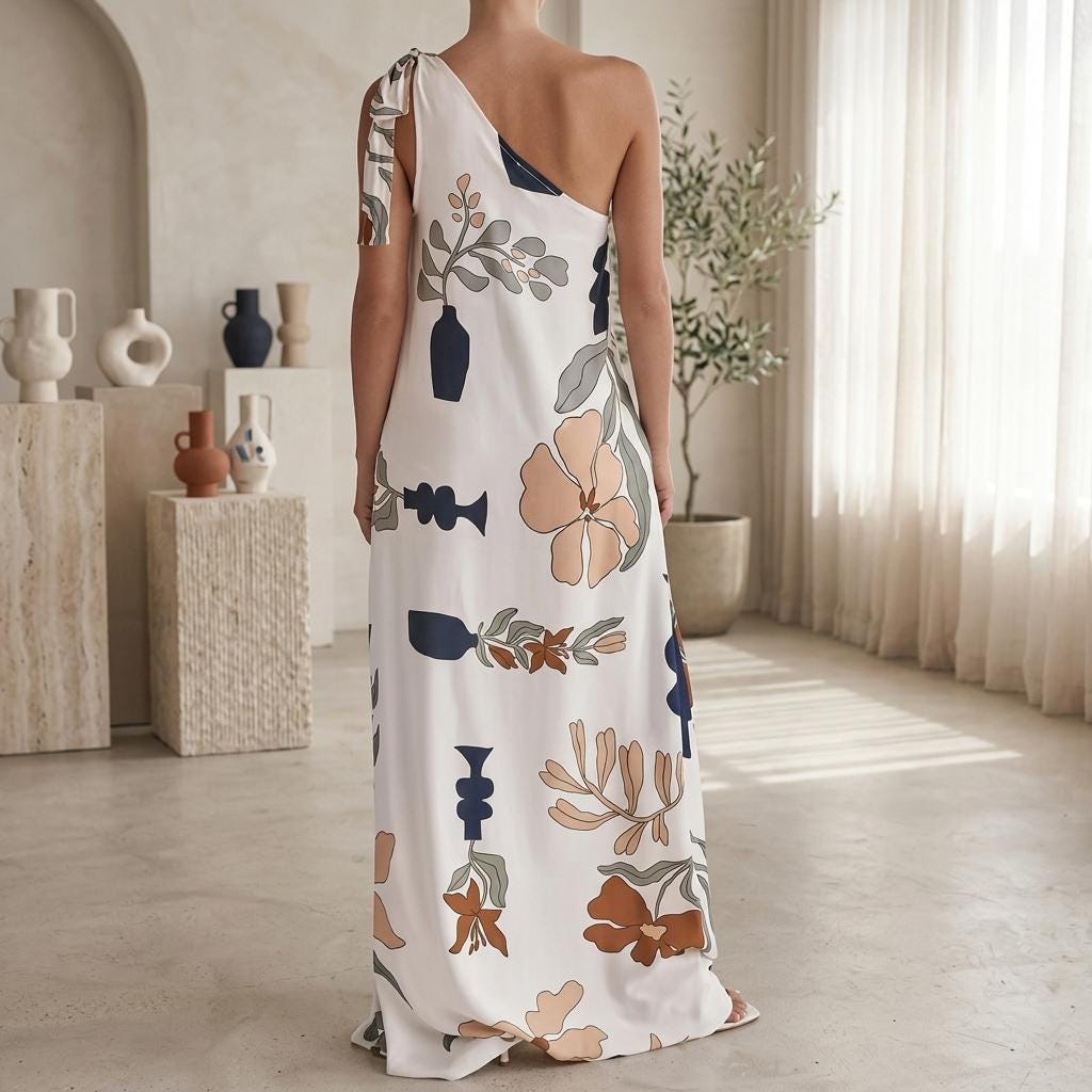 Elegant Off Shoulder Floral Maxi Dress Sleeveless Loose Vacation Party Dress