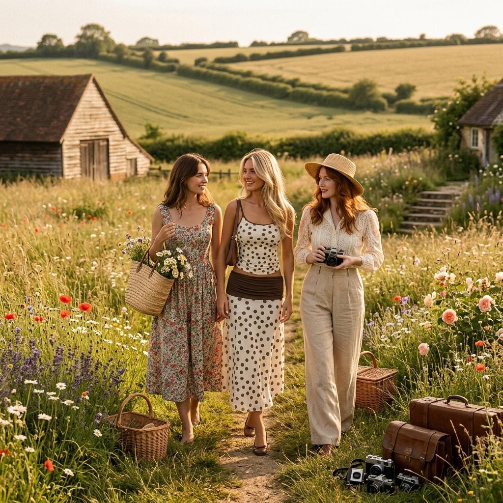 Summer Polka Dot Two Piece Set Crop Top Midi Skirt Y2K Outfit