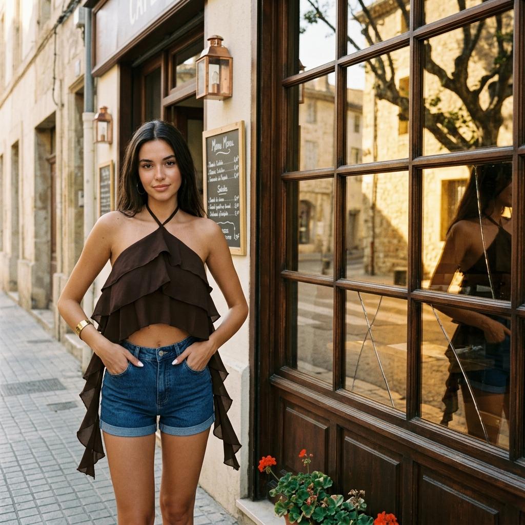 Sexy Boho Spaghetti Strap Flowy Crop Tank Vacation Top
