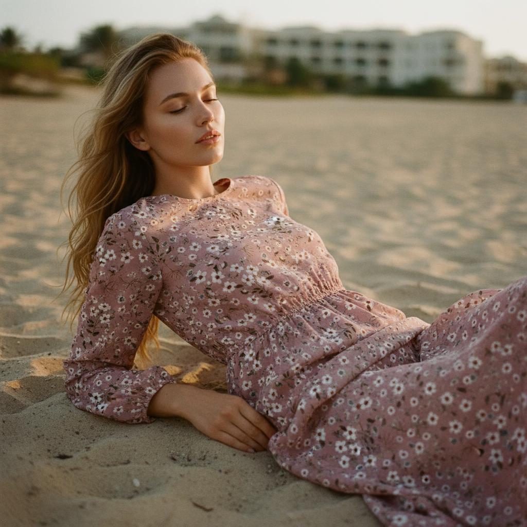 Women Floral Maxi Dress Long Sleeve Boho Beach Party Dress