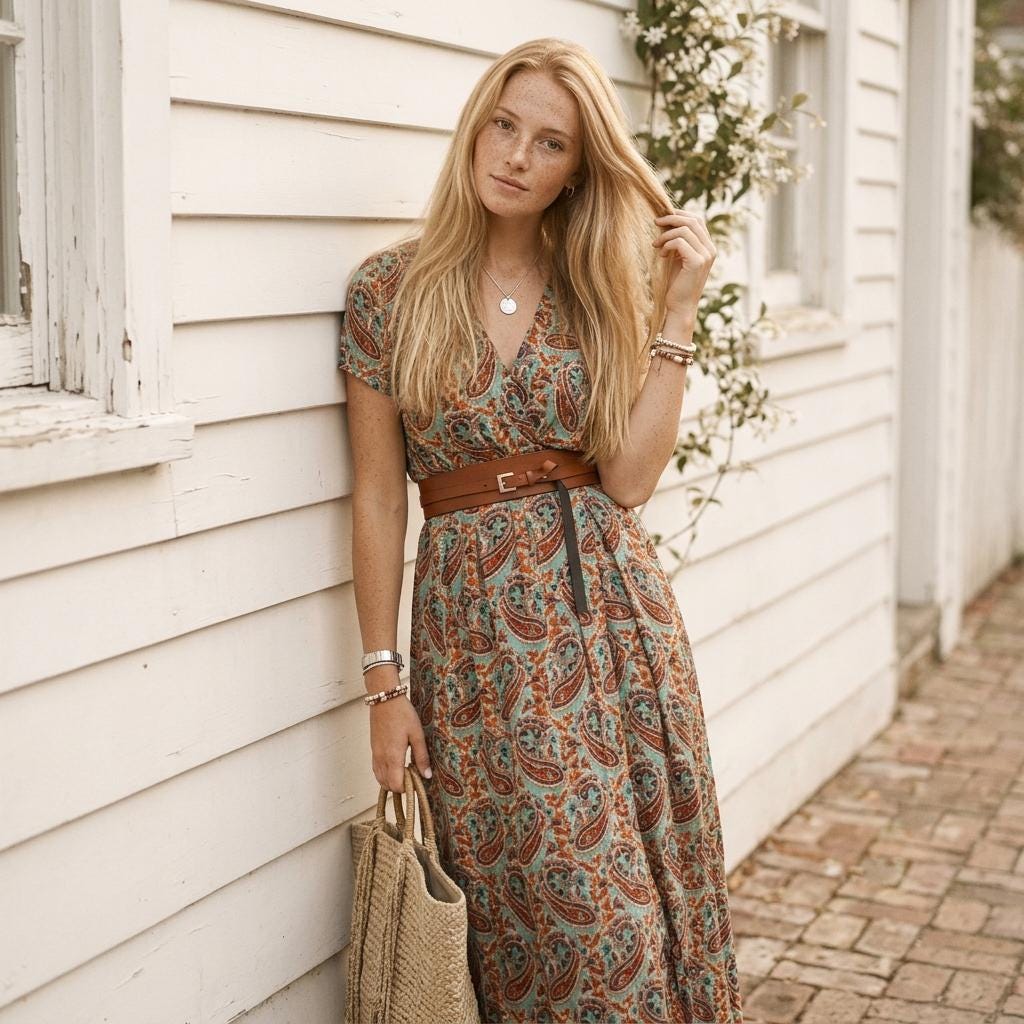 Casual Boho Floral Sundress Women V Neck Maxi Dress Belted