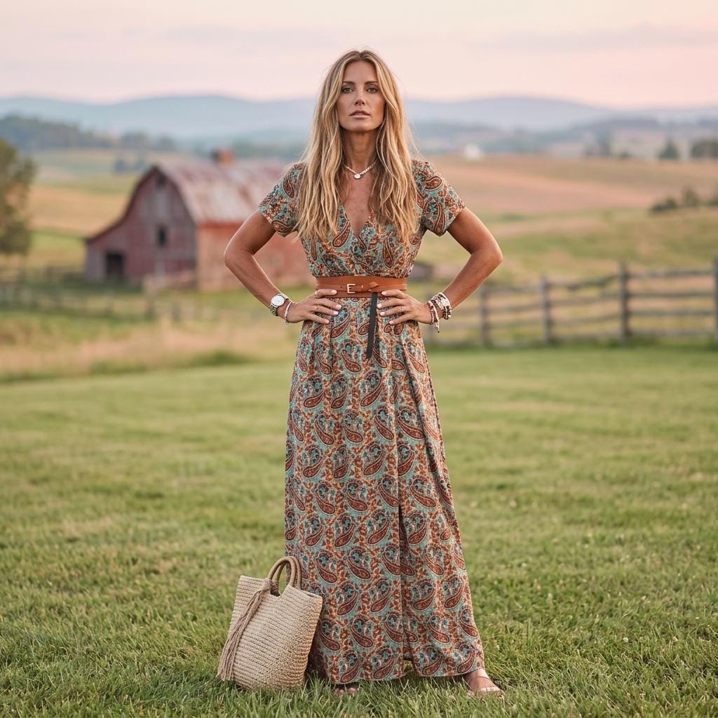 Casual Boho Floral Sundress Women V Neck Maxi Dress Belted