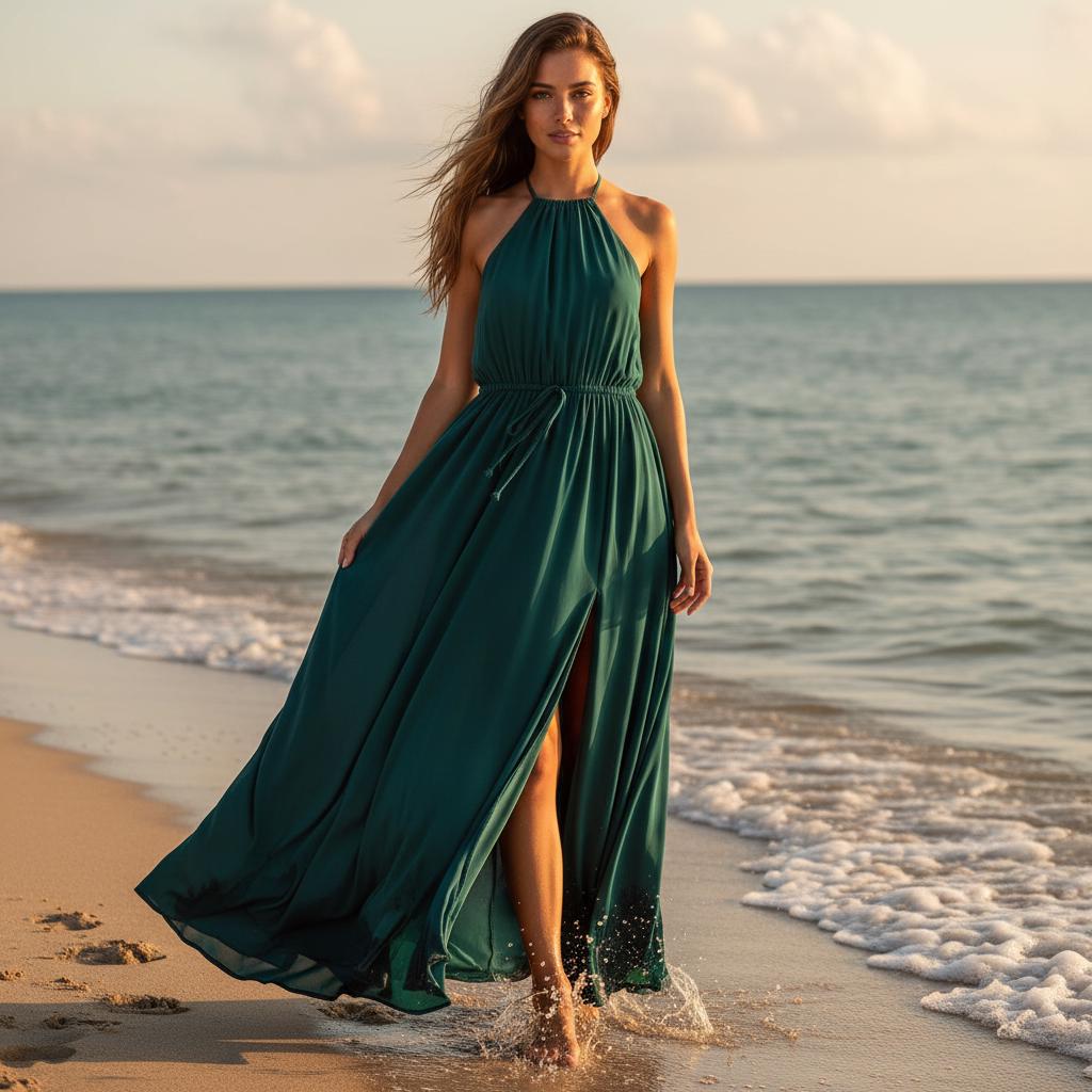 Summer Boho Maxi Dress Women High Slit Beach Party Sundress XXL