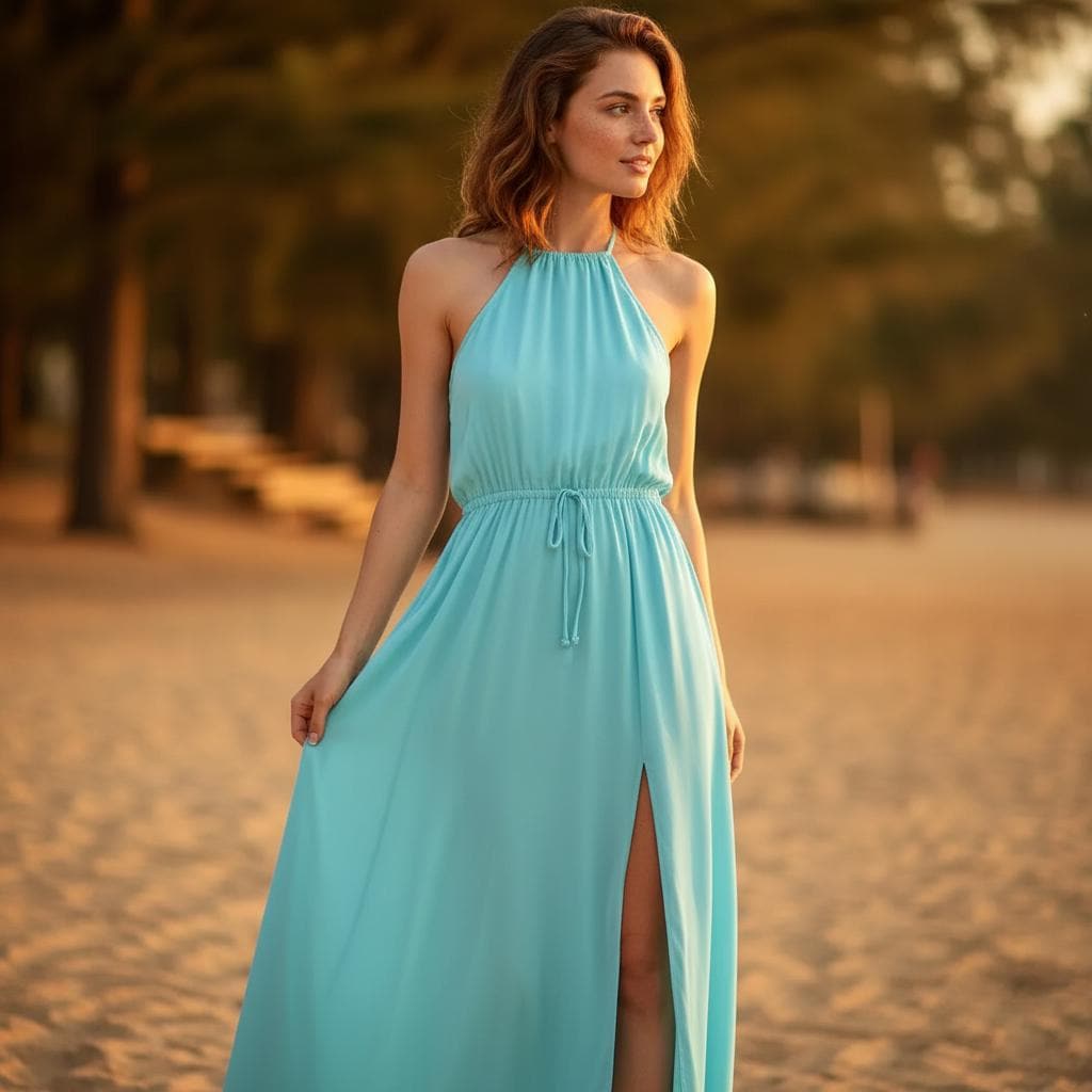Women Boho Maxi Dress High Slit Summer Beach Evening Sundress XXL