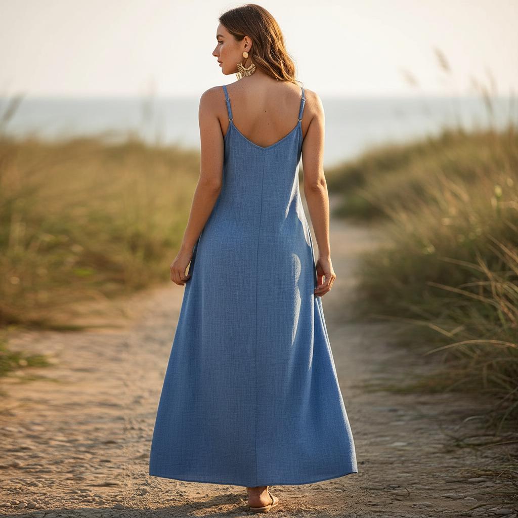Boho Strapless Maxi Dress, Loose Summer Vacation Beach Holiday Dress