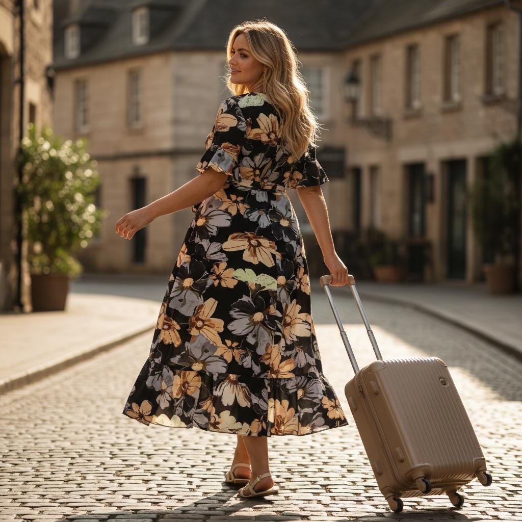 Plus Size Boho V Neck Fishtail Maxi Dress Flowy Trumpet Sleeve