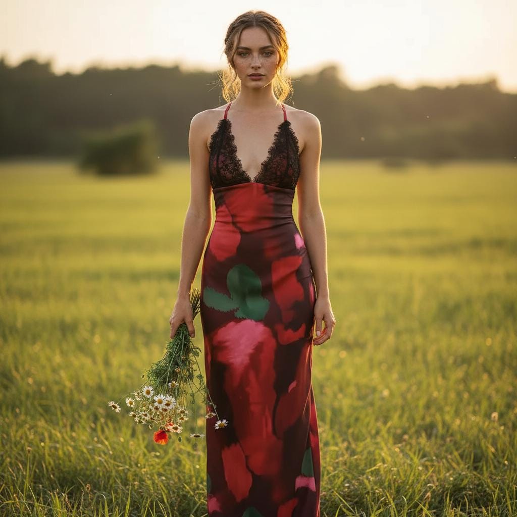 Sexy Lace Leopard Halter Dress Deep V Neck Fishtail Maxi Gown