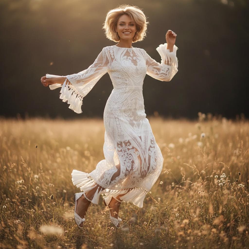 Simple Boho Lace Wedding Dress Elegant Maxi Elopement Bridal Gown