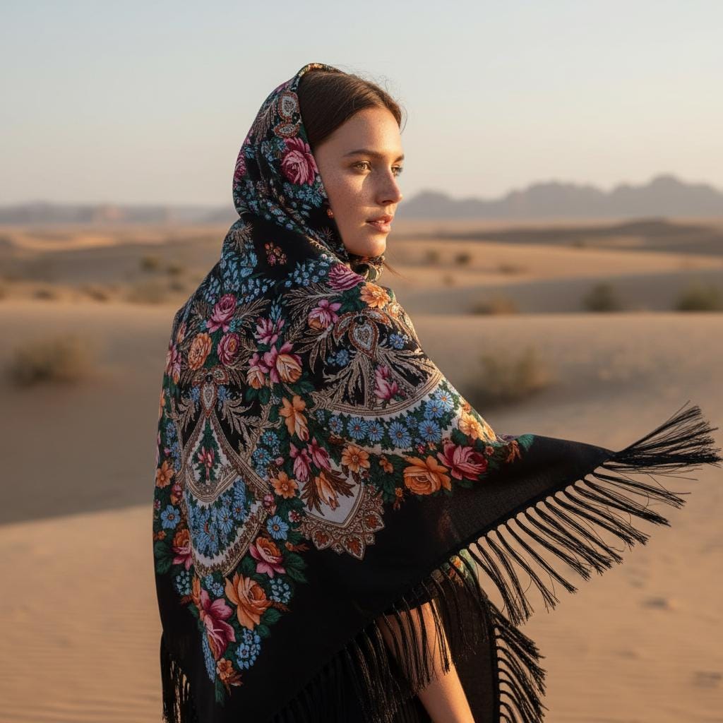 Bohemian Tassel Shawl Scarf Women Large Warm Printed Wrap