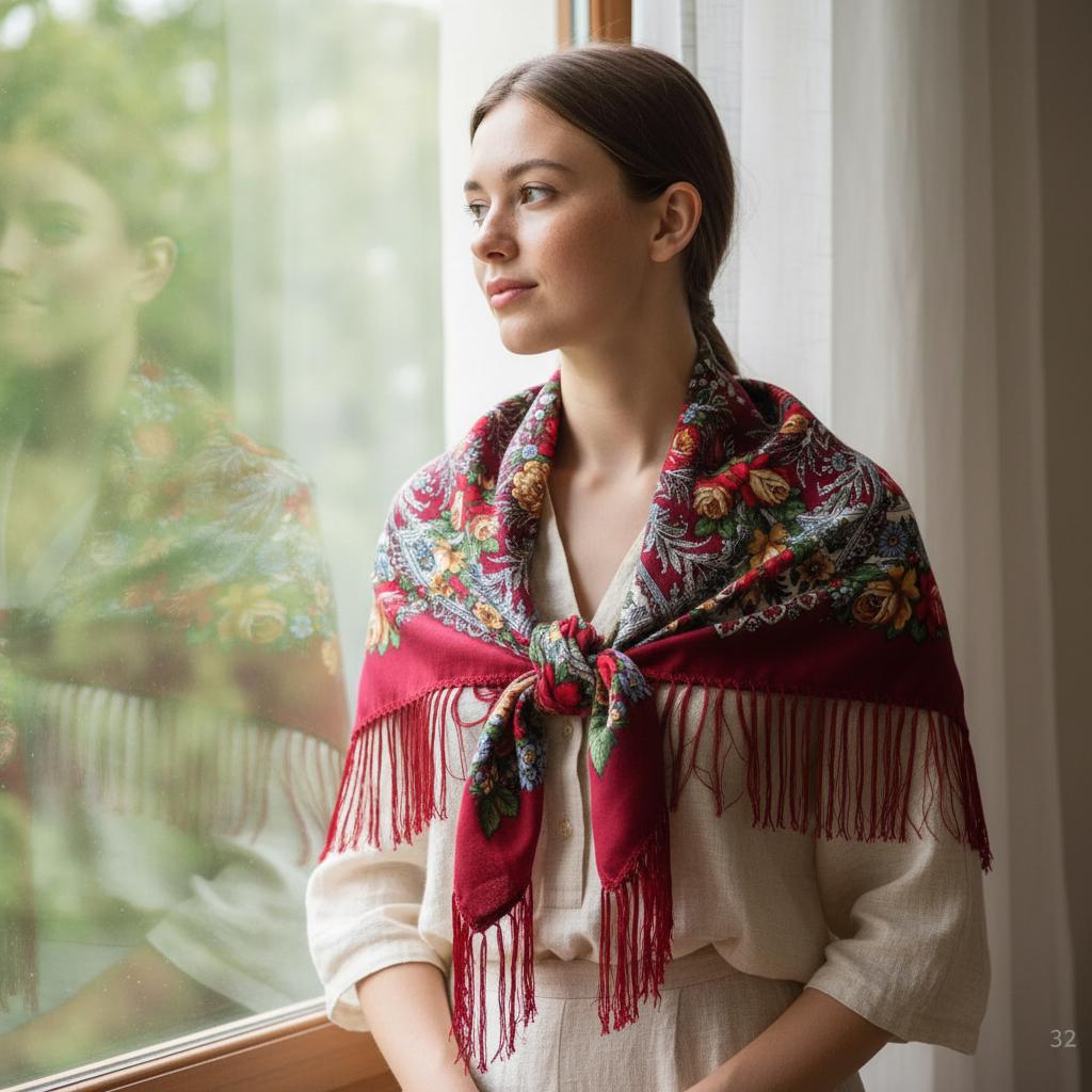 Boho Printed Blanket Scarf Women Warm Tassel Shawl Wrap
