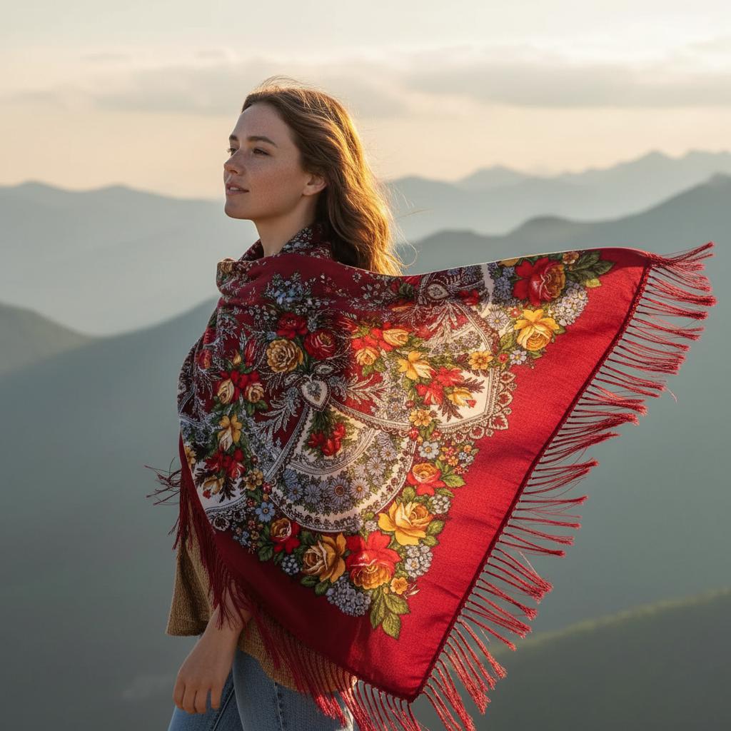 Boho Printed Blanket Scarf Women Warm Tassel Shawl Wrap