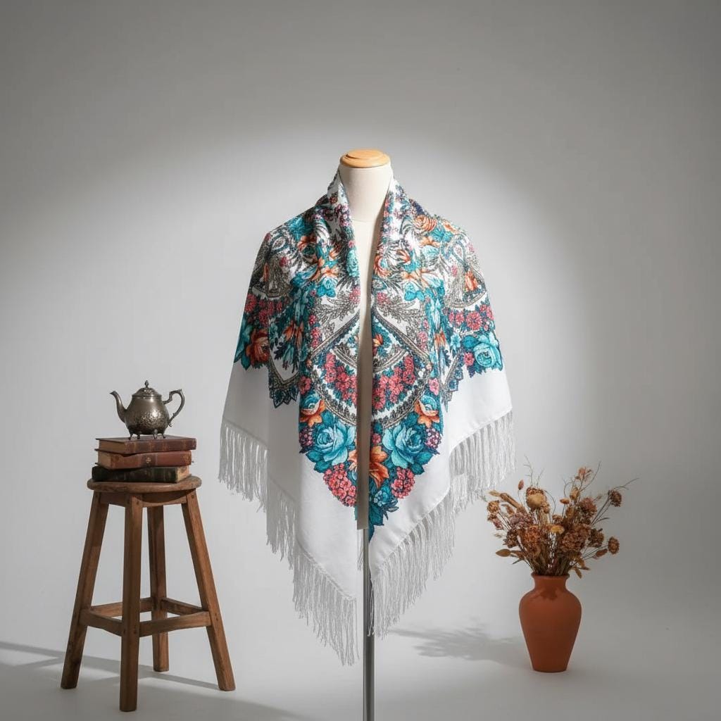 Large Bohemian Shawl Tassel Scarf Warm Winter Wrap Women