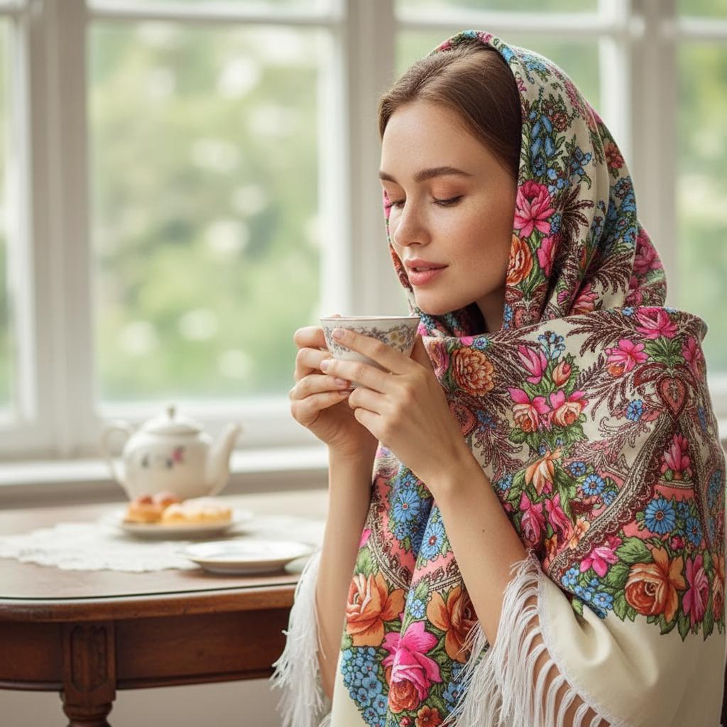 Boho Square Shawl Women Warm Printed Tassel Blanket Scarf