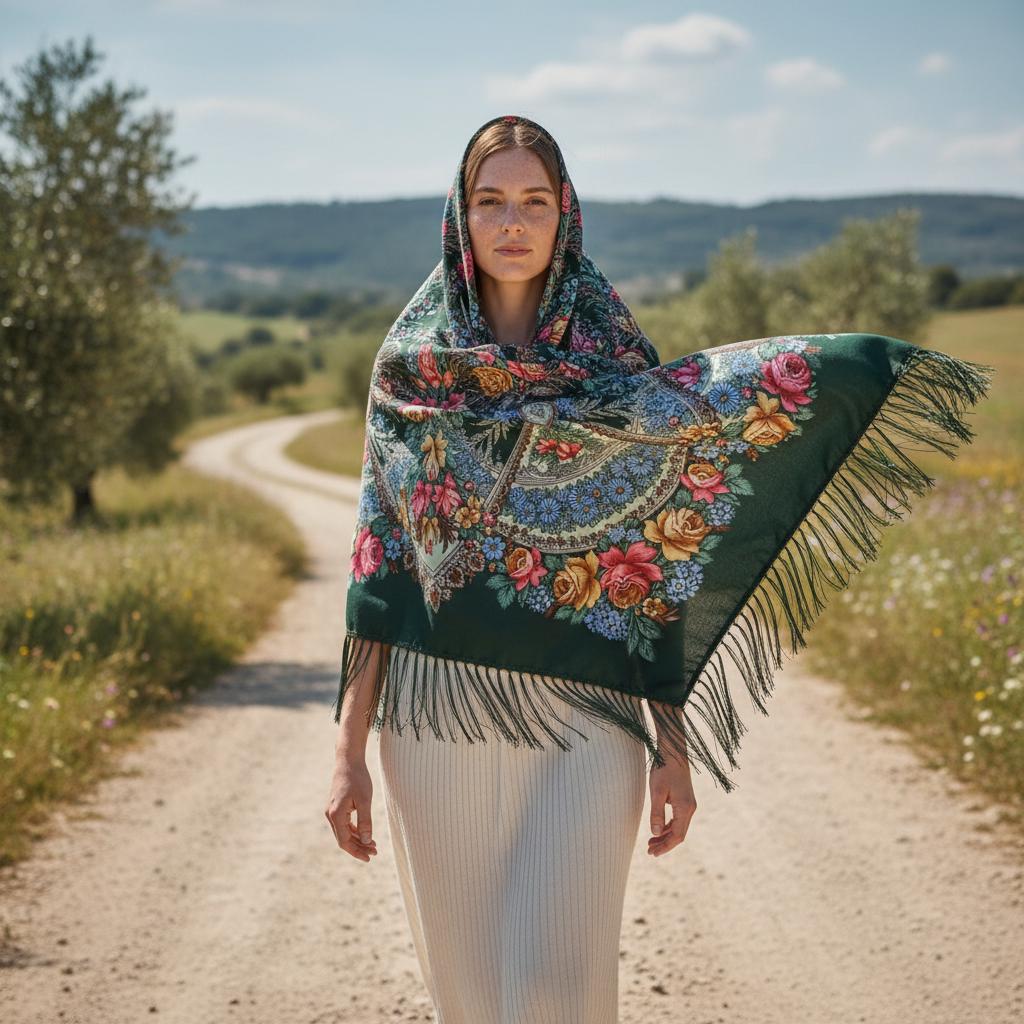 Oversized Bohemian Scarf Women Tassel Warm Winter Shawl