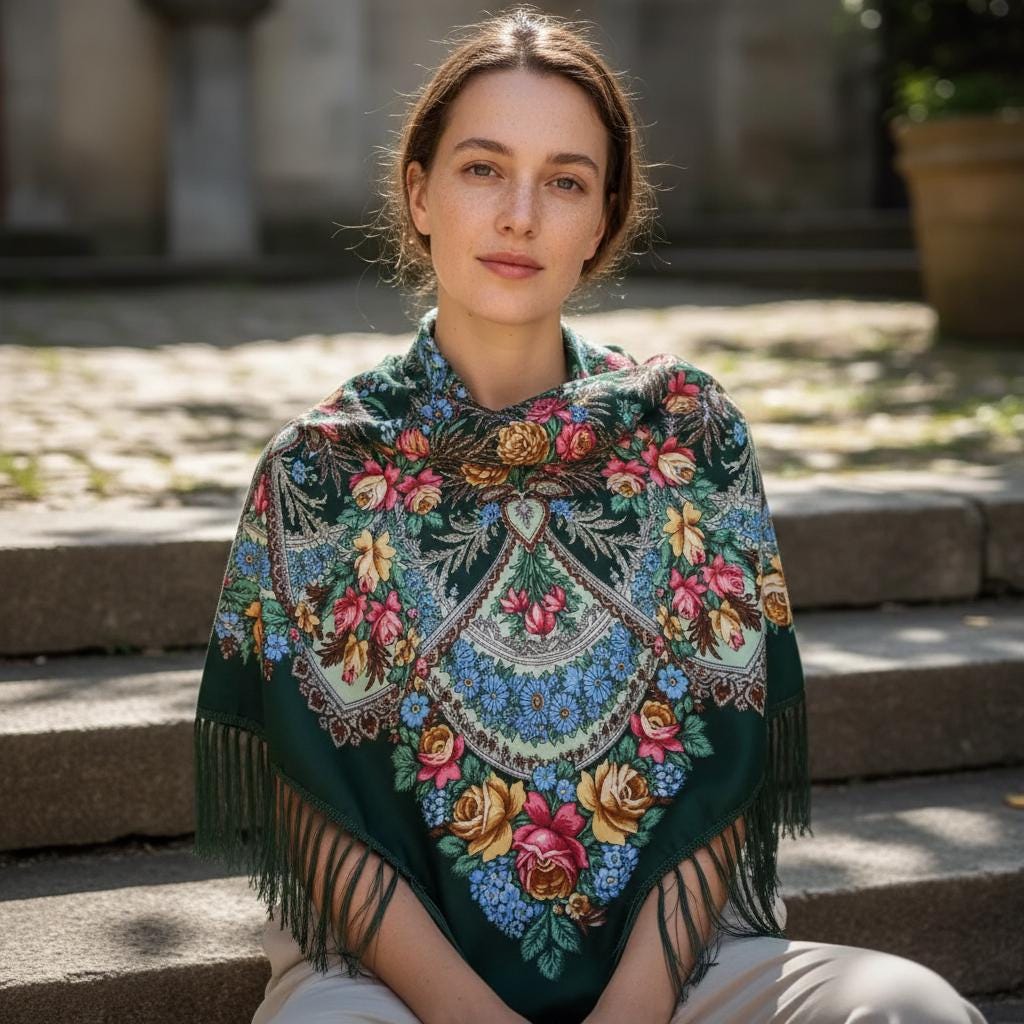 Oversized Bohemian Scarf Women Tassel Warm Winter Shawl