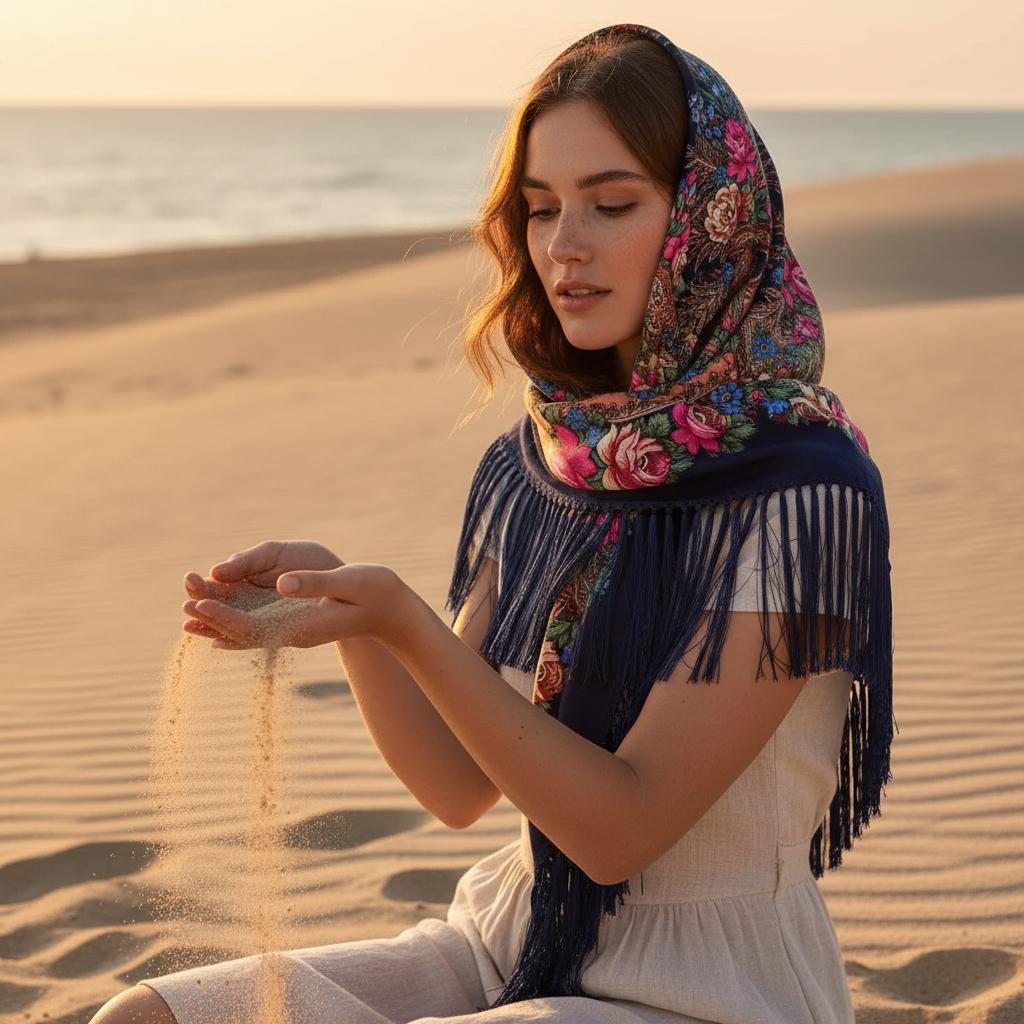 Boho Tassel Scarf Women Large Warm Printed Wrap Shawl