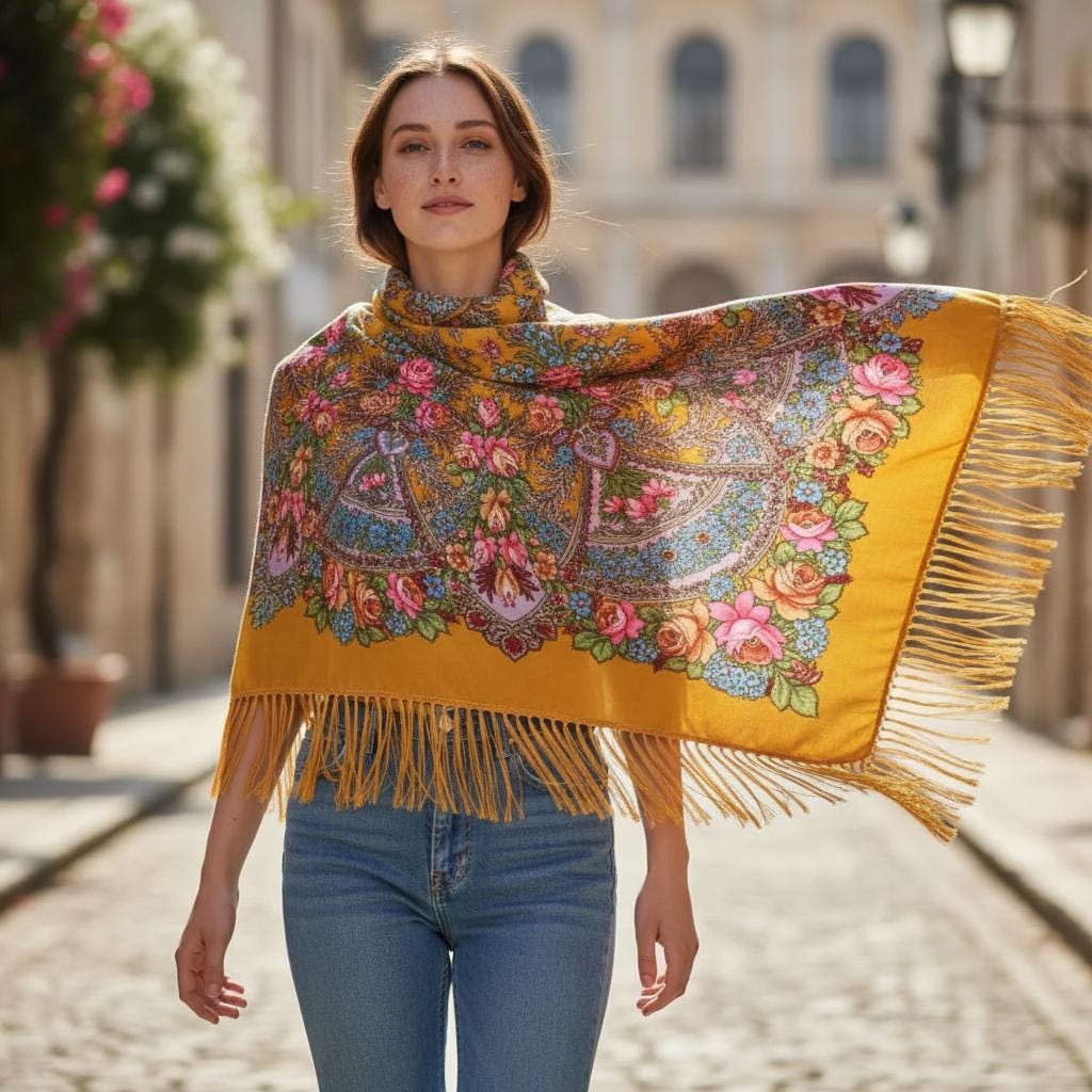 Boho Ethnic Tassel Shawl Women Large Warm Winter Scarf Wrap