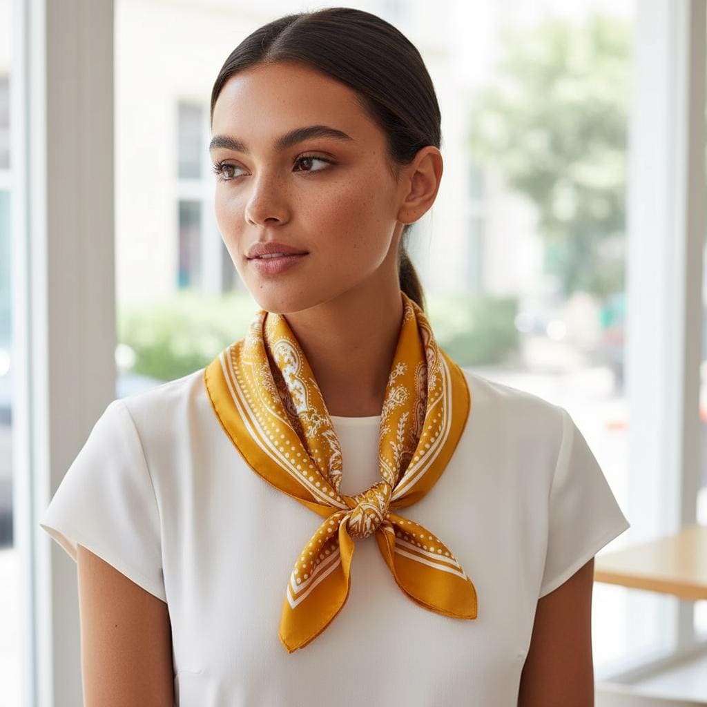 Chic Paisley Print Head Scarf Silk Bandana Women