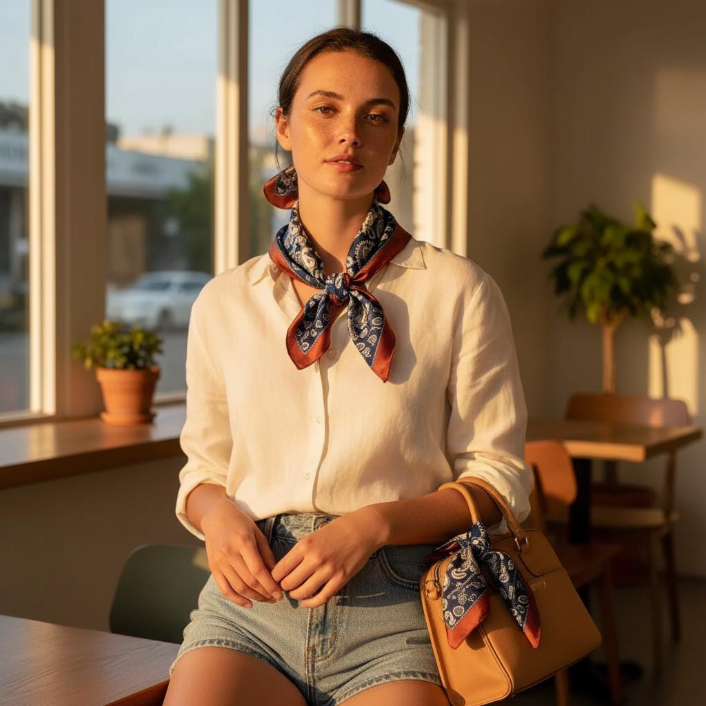 Stylish Paisley Hair Wrap Silk Bandana Women 70x70cm