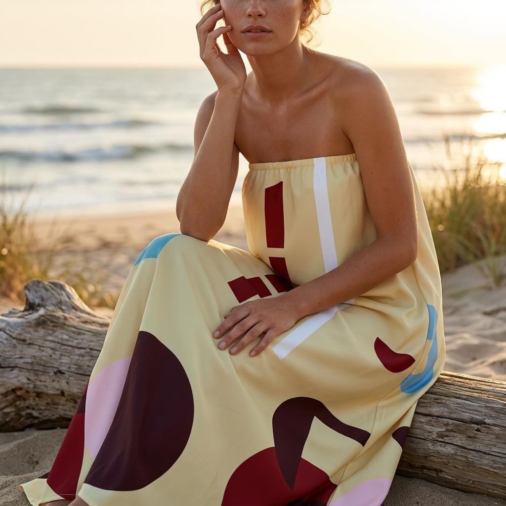 Elegant Printed Sleeveless Maxi Dress Women Summer Beach Vacation Loose Fit