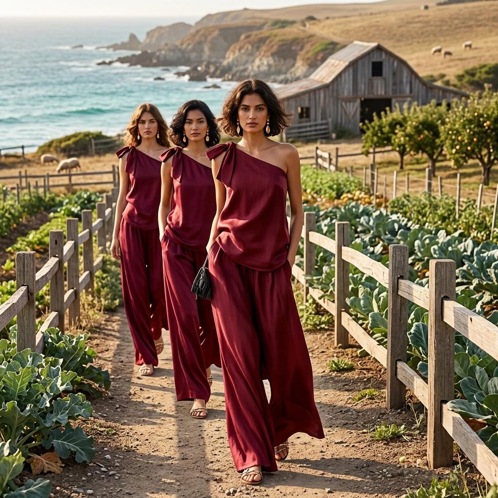 Summer Vacation One Shoulder Top and Pants Matching Set