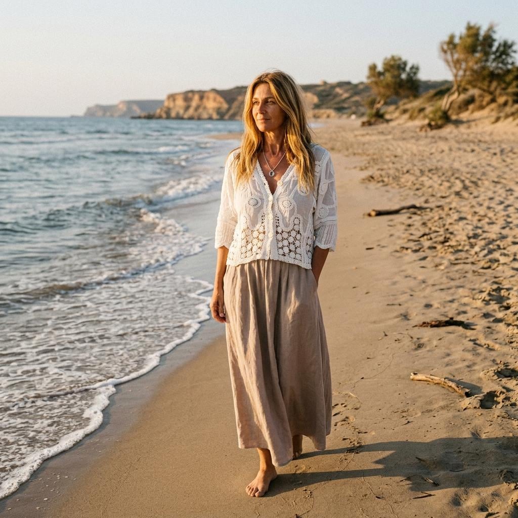 Boho Embroidered Paisley Crochet Beach Cover-Up Button Shirt