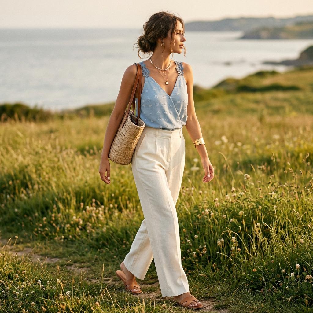 Boho Floral Embossed Sleeveless Wrap Top for Summer Beach Vacation