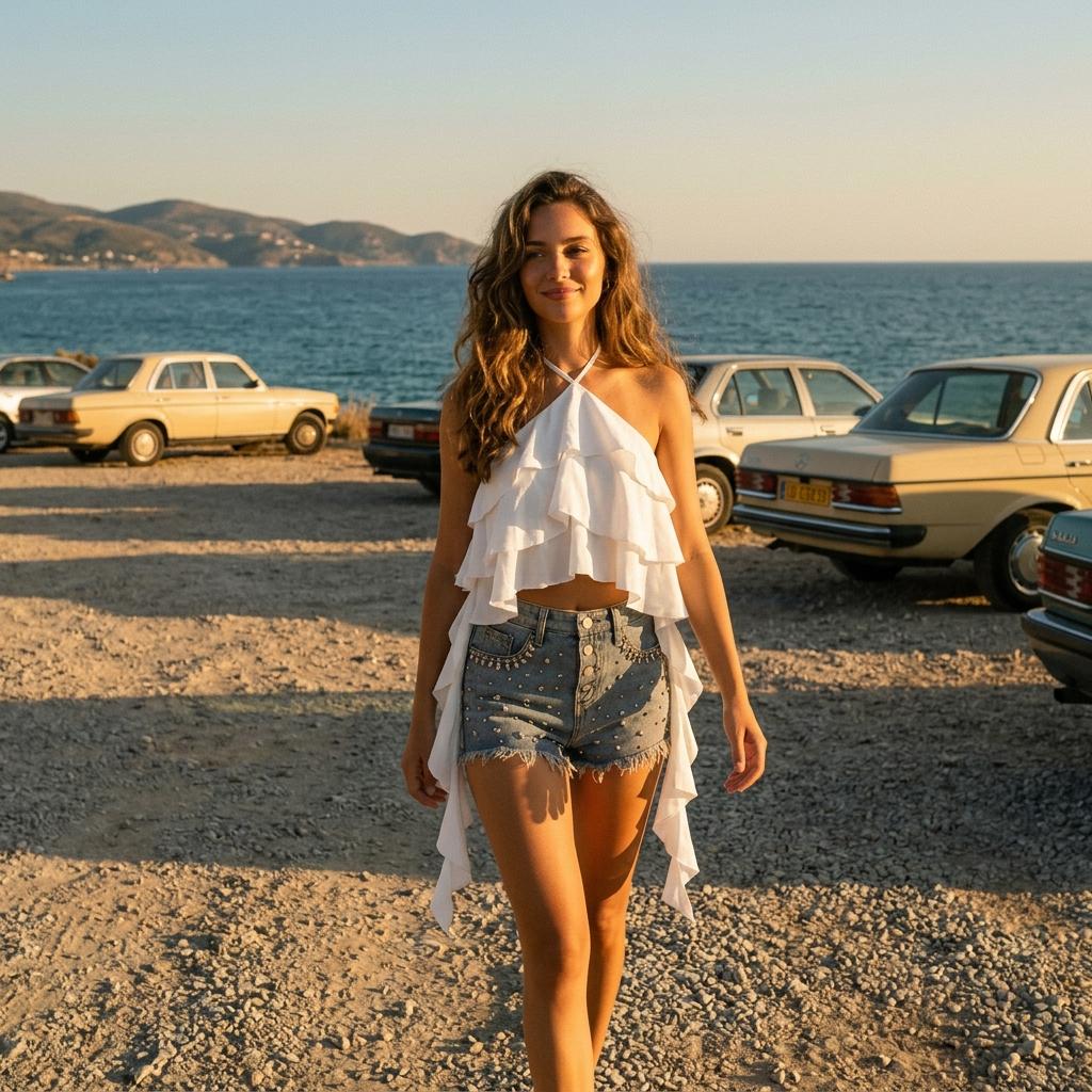 Boho Chiffon Layered Crop Tank Spaghetti Strap Coquette Summer Top